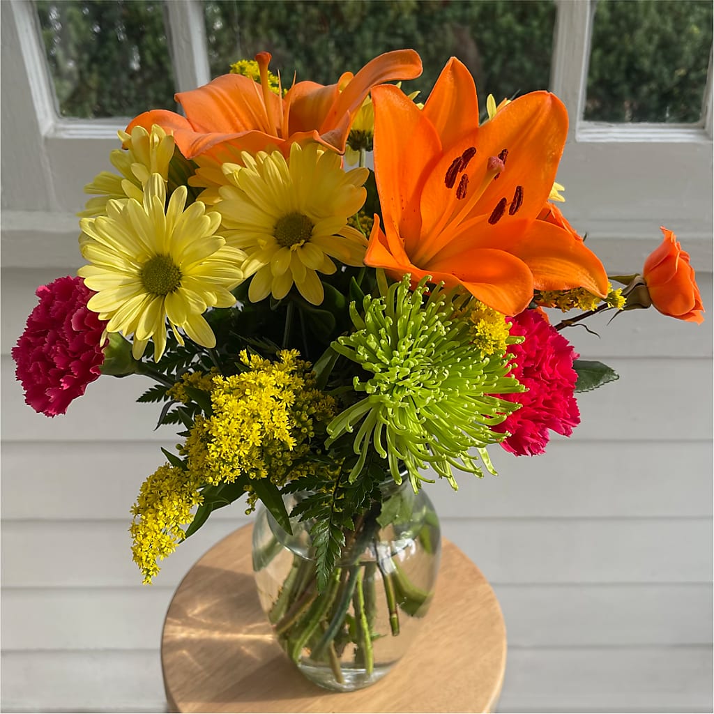 Bold & Bright – A Florist Original – PAULINE'S BLOOMERS, Brunswick ME
