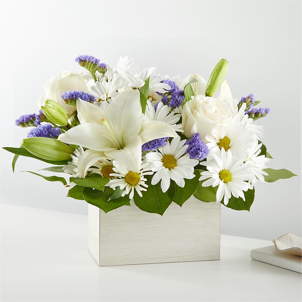 Beyond Blue Box Bouquet – PAULINE'S BLOOMERS, Brunswick ME