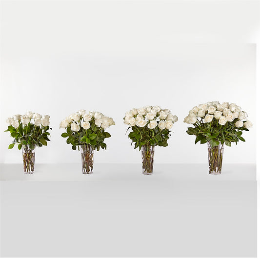 Long Stem White Rose Bouquet – PAULINE'S BLOOMERS, Brunswick ME