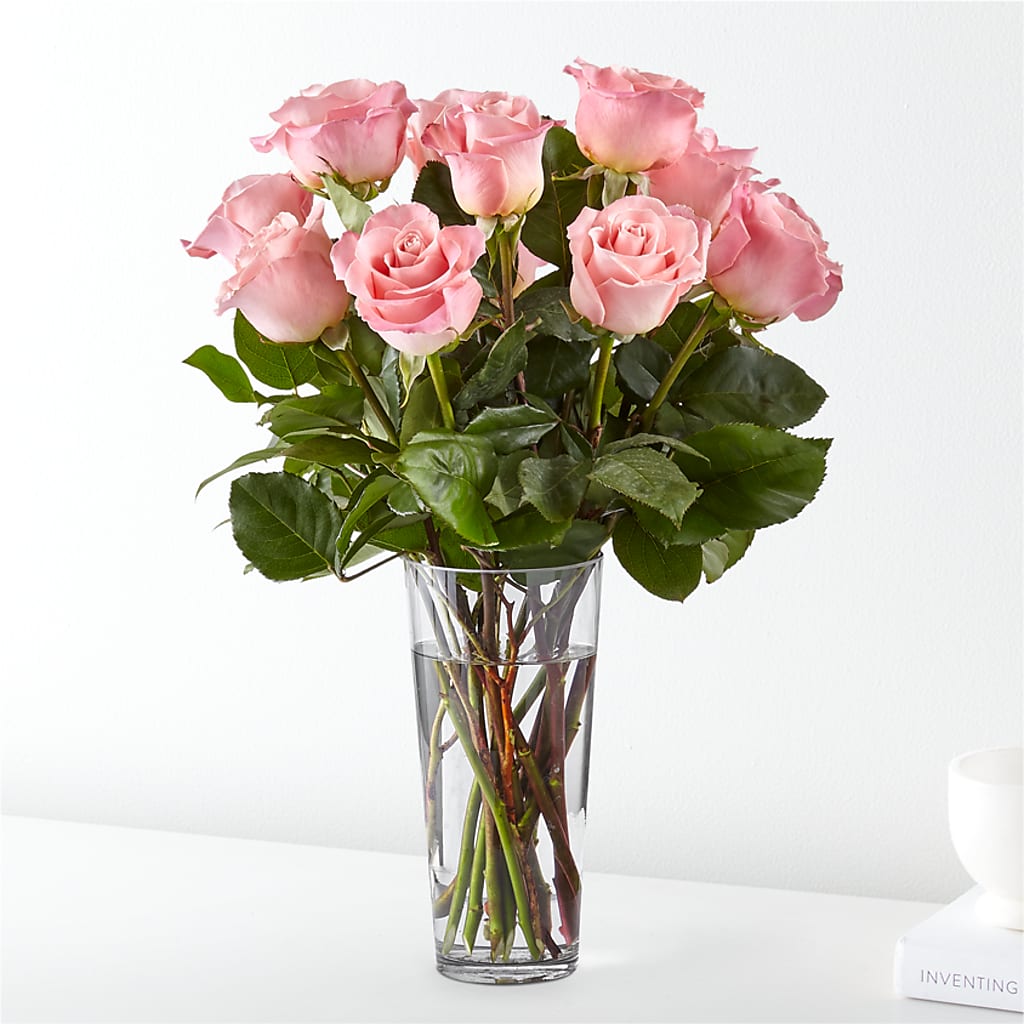 Long Stem Pink Rose Bouquet – PAULINE'S BLOOMERS, Brunswick ME