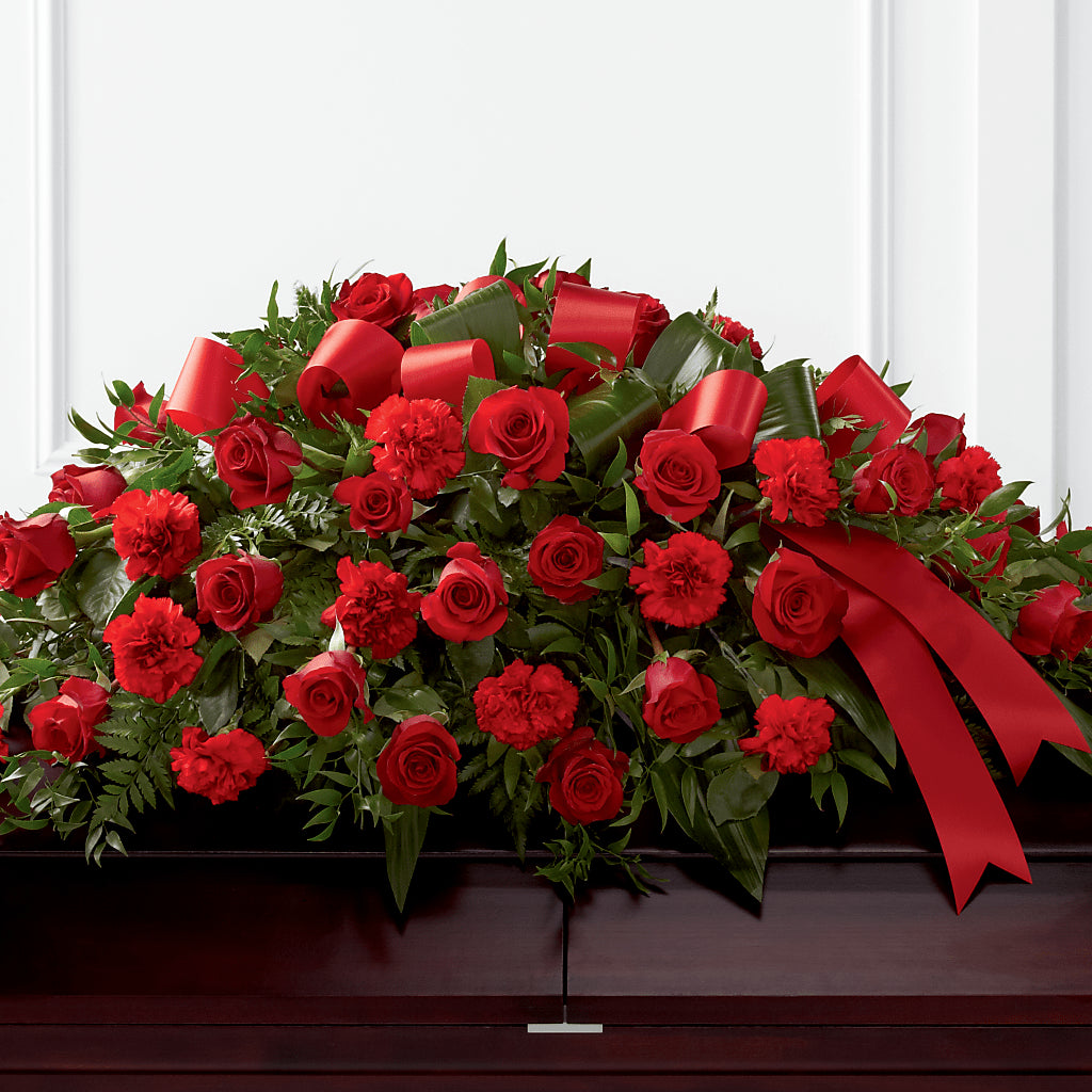 Tribute of Life Casket Spray – PAULINE'S BLOOMERS, Brunswick ME