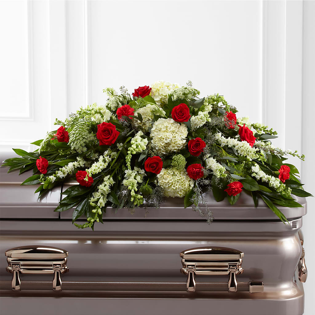 Sincerity Casket Spray – PAULINE'S BLOOMERS, Brunswick ME