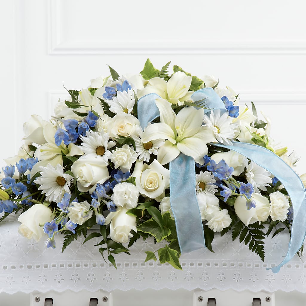 Tender Treasure Casket Spray – PAULINE'S BLOOMERS, Brunswick ME