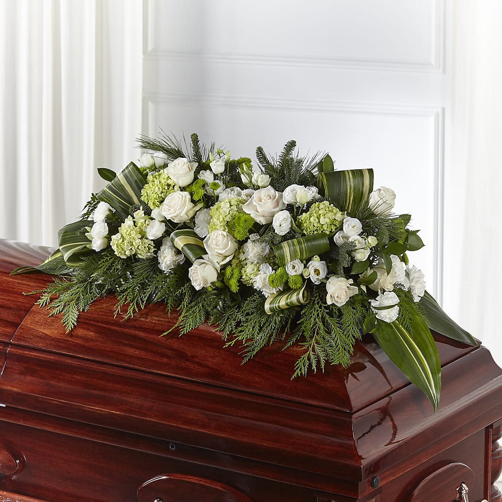 Hopeful Gesture Casket Spray – PAULINE'S BLOOMERS, Brunswick ME