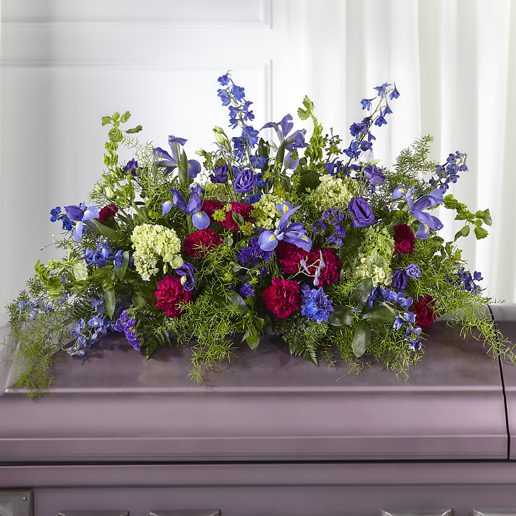 Always Treasured Casket Spray – PAULINE'S BLOOMERS, Brunswick ME