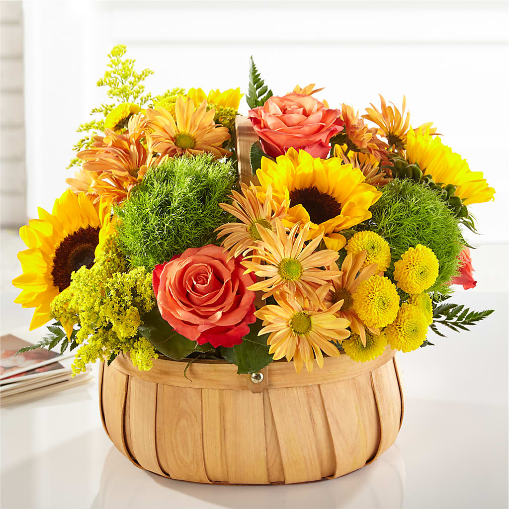 Harvest Sunflower Basket – PAULINE'S BLOOMERS, Brunswick ME