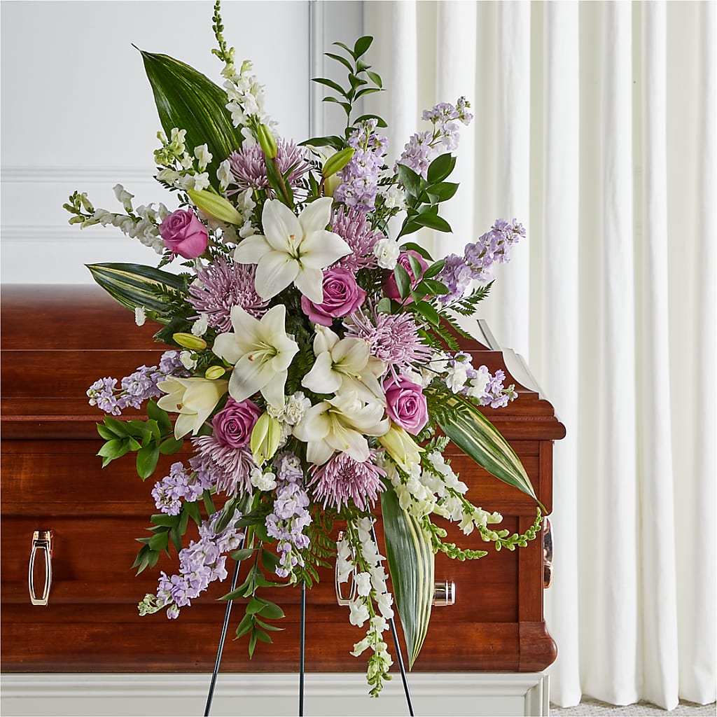 Grateful Hearts Standing Spray – PAULINE'S BLOOMERS, Brunswick ME