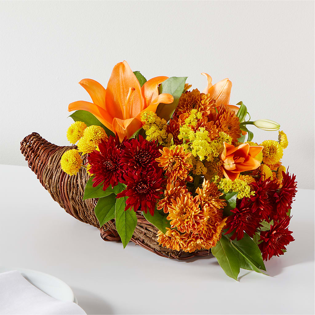 Bouquet of Blessings Cornucopia – PAULINE'S BLOOMERS, Brunswick ME