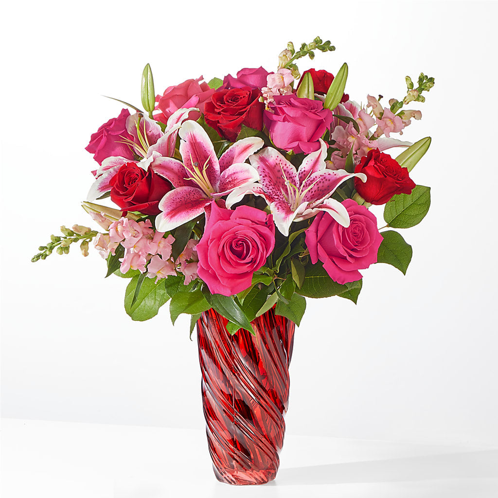 Always You Bouquet with Luxe Swirl Vase – PAULINE'S BLOOMERS, Brunswick ME