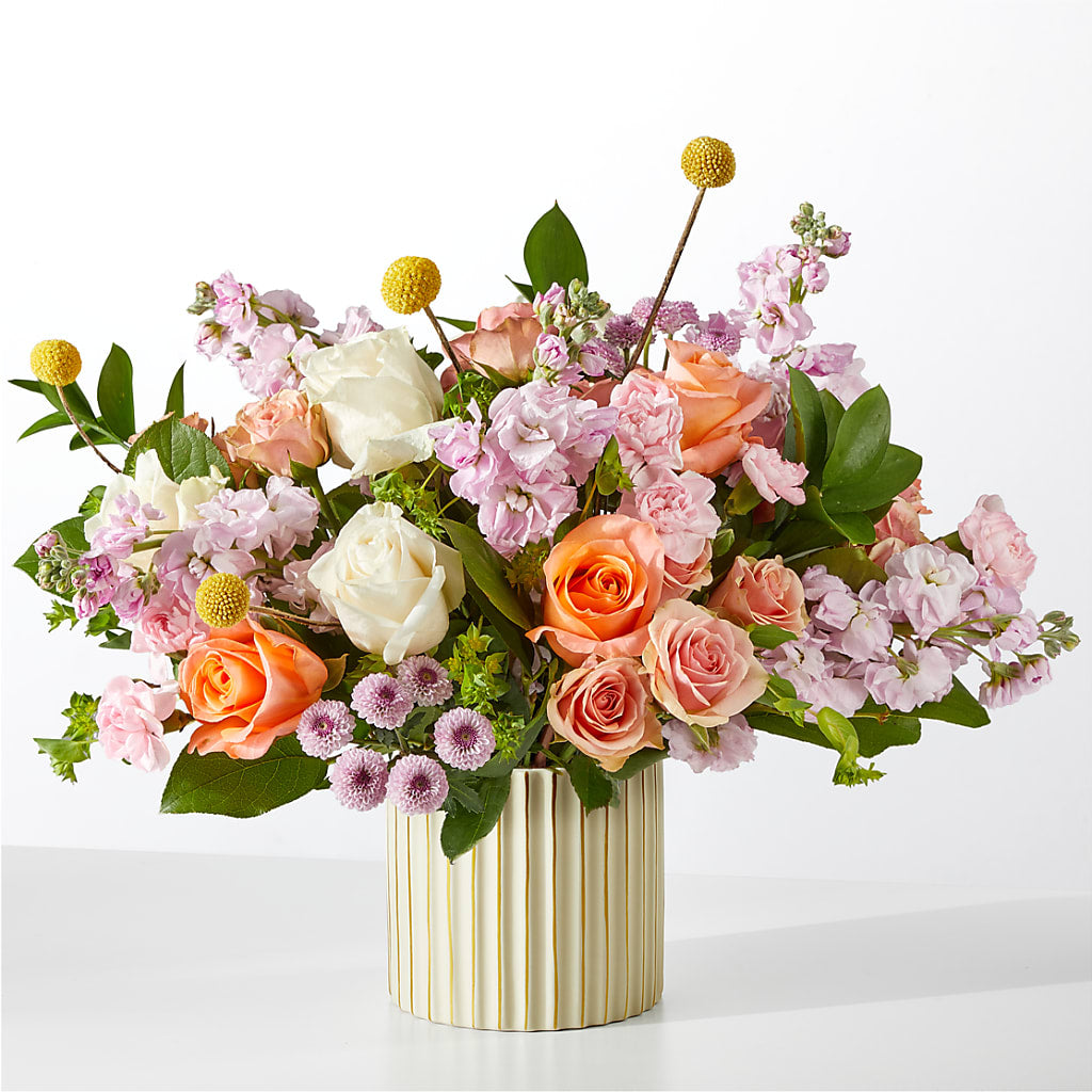 French Market Bouquet with Ivory Vase – PAULINE'S BLOOMERS, Brunswick ME