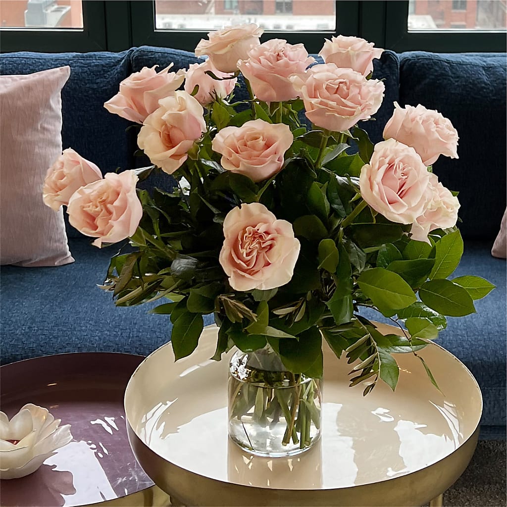 Long Stem Pink Rose Bouquet – PAULINE'S BLOOMERS, Brunswick ME