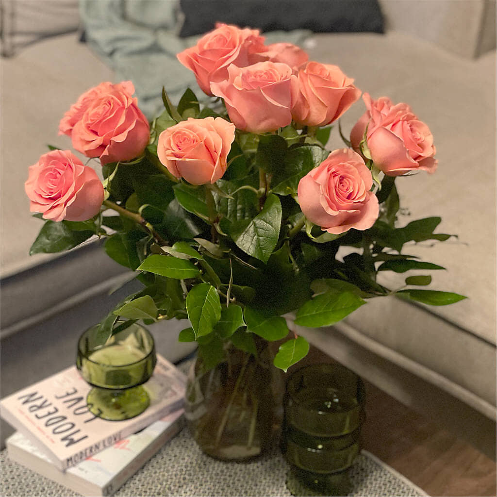 Long Stem Pink Rose Bouquet – PAULINE'S BLOOMERS, Brunswick ME