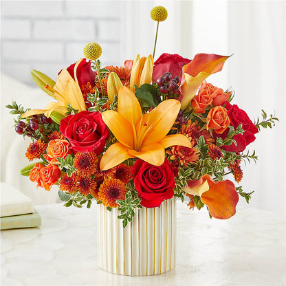 Scarlet Skies Bouquet – PAULINE'S BLOOMERS, Brunswick ME