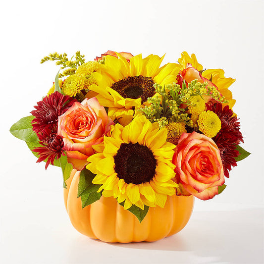 Golden Gourd Pumpkin Bouquet – PAULINE'S BLOOMERS, Brunswick ME