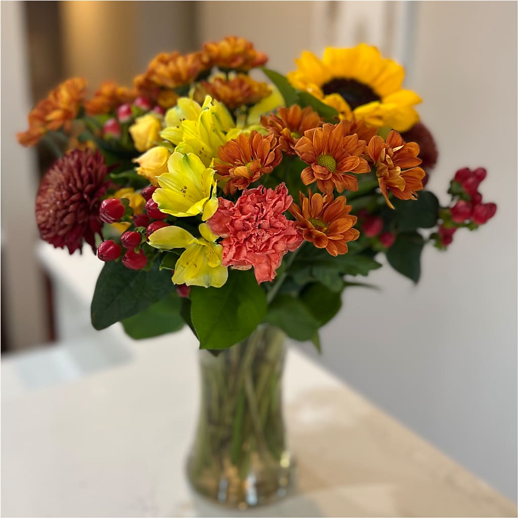 Fall Delight – A Florist Original – PAULINE'S BLOOMERS, Brunswick ME