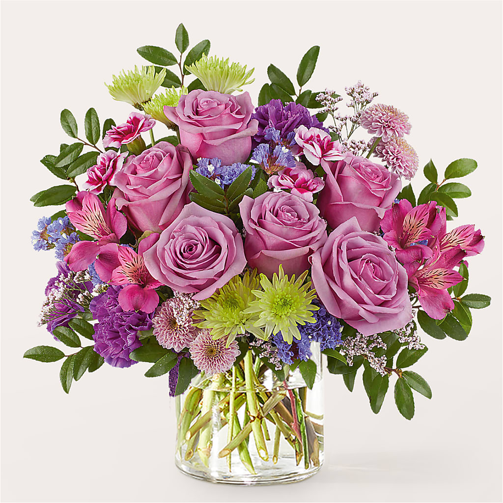 Glass Half Full Bouquet – PAULINE'S BLOOMERS, Brunswick ME