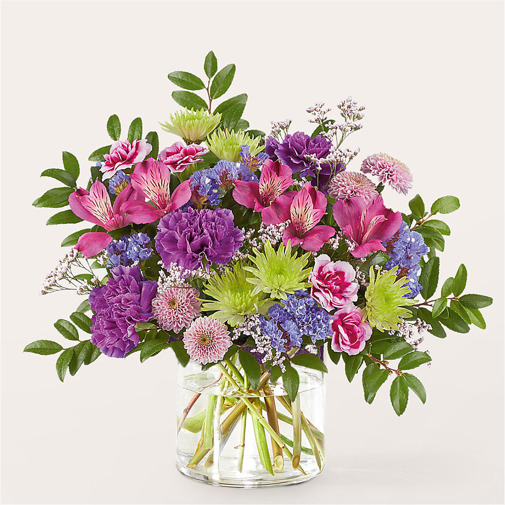 Glass Half Full Bouquet – PAULINE'S BLOOMERS, Brunswick ME