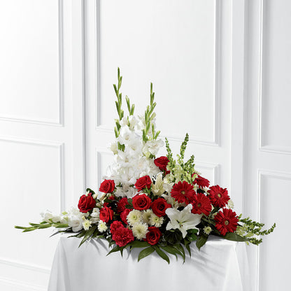 Crimson & White Arrangement – PAULINE'S BLOOMERS, Brunswick ME