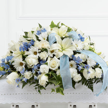 Tender Treasure Casket Spray – PAULINE'S BLOOMERS, Brunswick ME