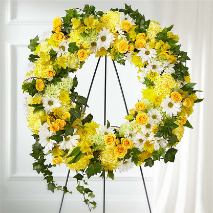 Golden Remembrance Wreath – PAULINE'S BLOOMERS, Brunswick ME
