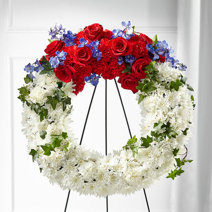 Patriotic Passion Wreath – PAULINE'S BLOOMERS, Brunswick ME