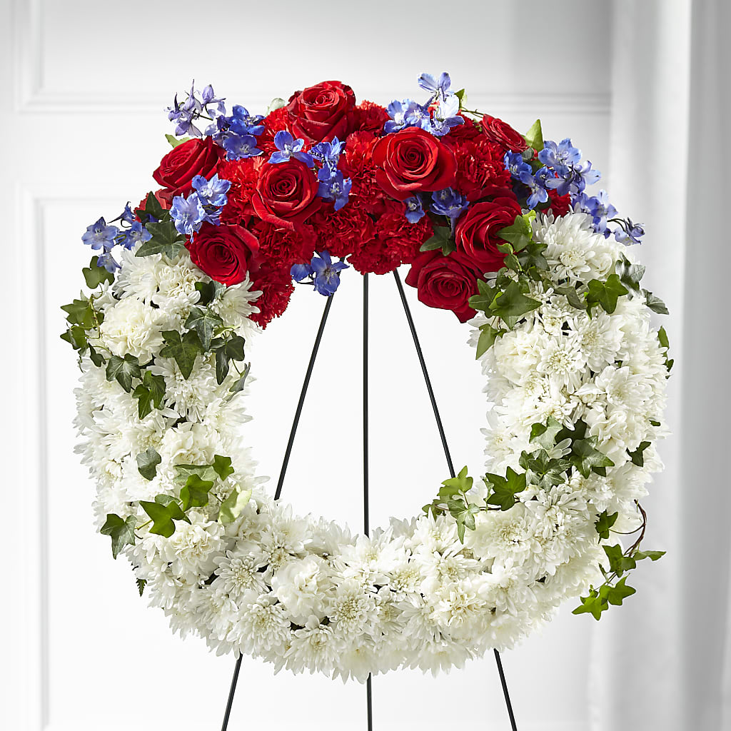 Patriotic Passion Wreath – PAULINE'S BLOOMERS, Brunswick ME