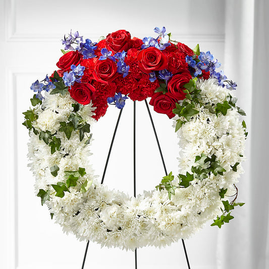 Patriotic Passion Wreath – PAULINE'S BLOOMERS, Brunswick ME