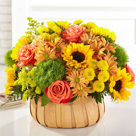 Harvest Sunflower Basket – PAULINE'S BLOOMERS, Brunswick ME