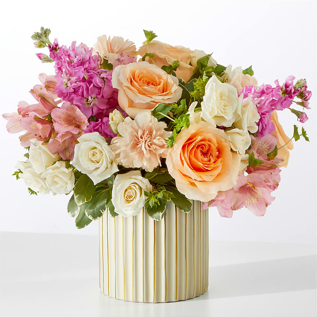 Paradise Bouquet with Ivory Vase – PAULINE'S BLOOMERS, Brunswick ME