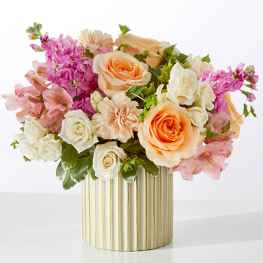Paradise Bouquet with Ivory Vase – PAULINE'S BLOOMERS, Brunswick ME