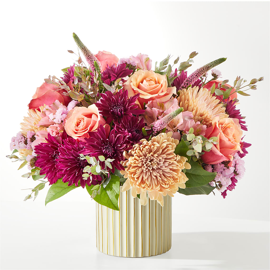 Berry Cobbler Bouquet with Ivory Vase – PAULINE'S BLOOMERS, Brunswick ME