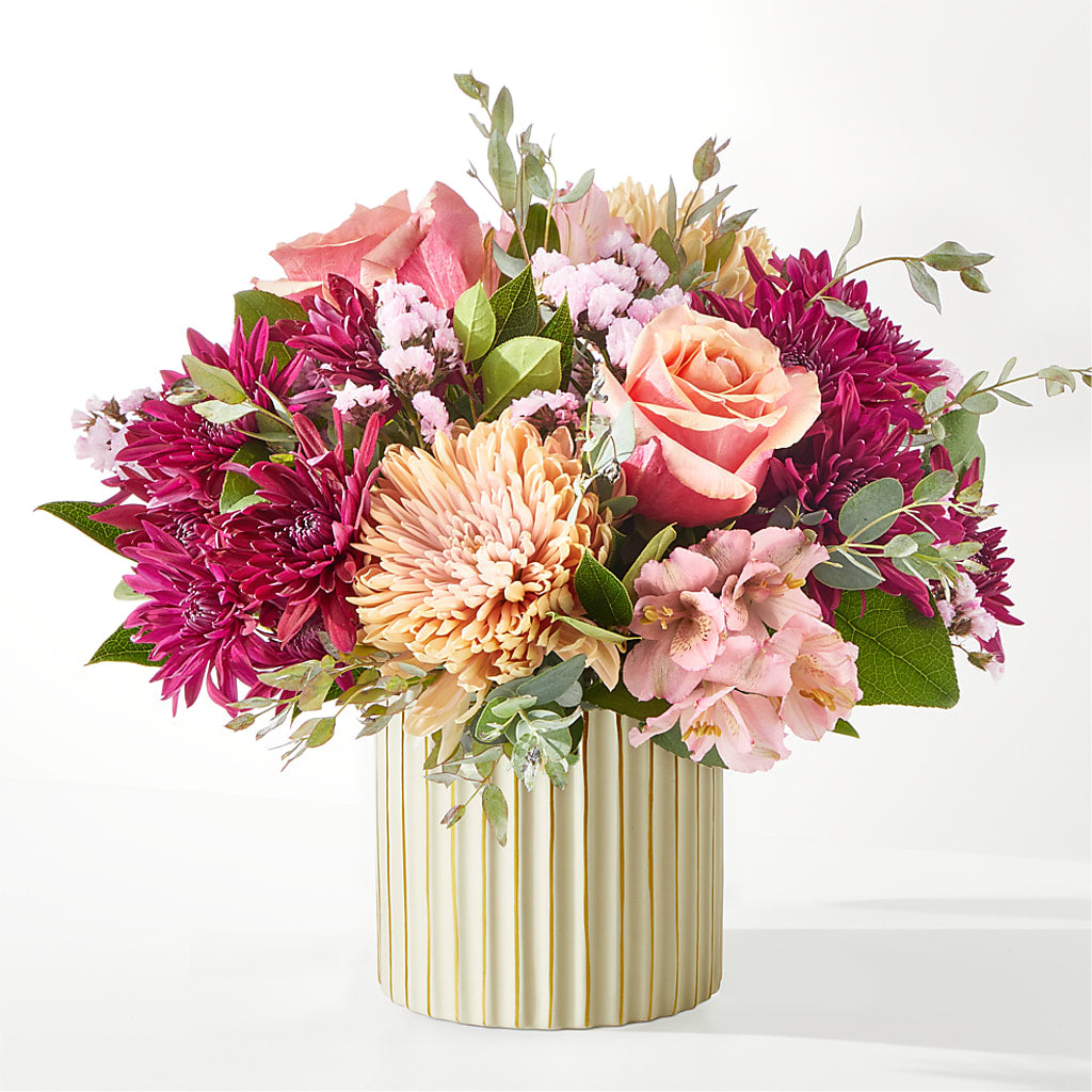 Berry Cobbler Bouquet with Ivory Vase – PAULINE'S BLOOMERS, Brunswick ME