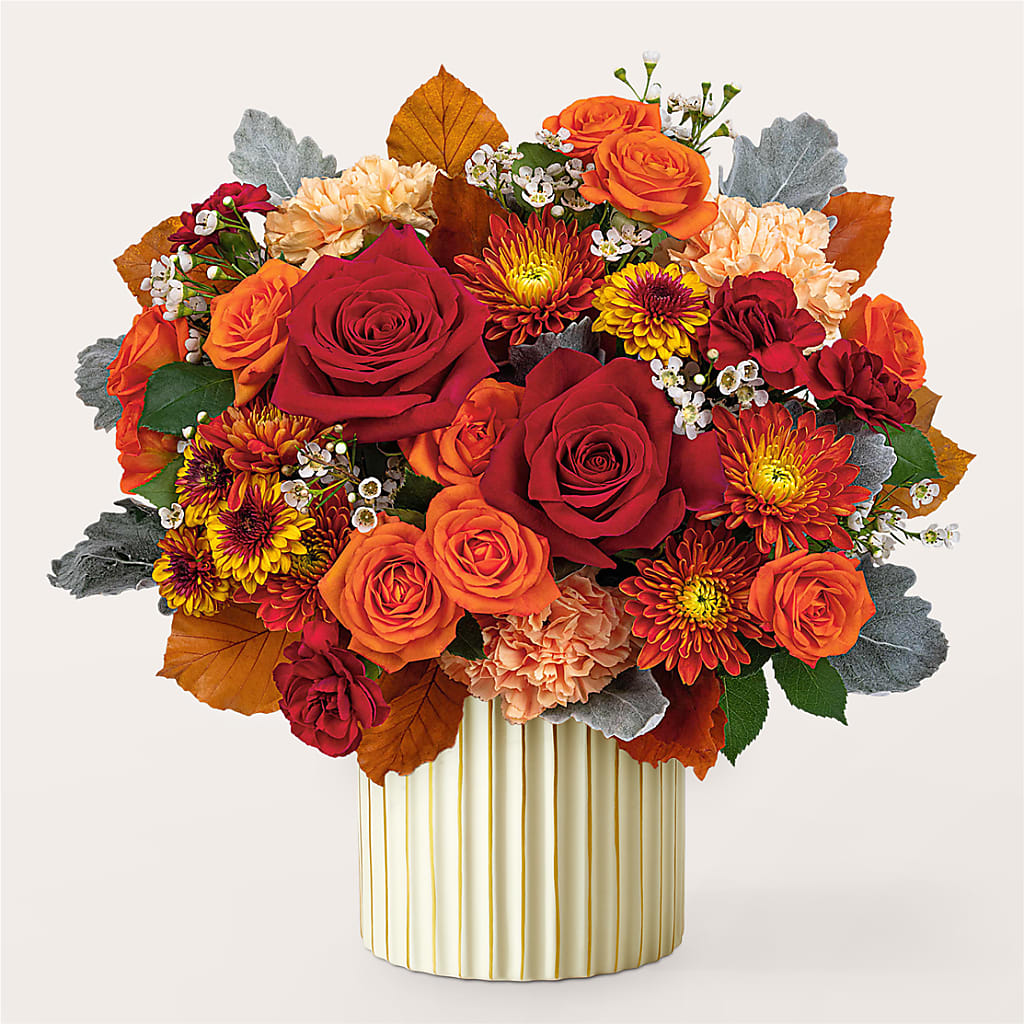 Merlot Bouquet with Ivory Vase – PAULINE'S BLOOMERS, Brunswick ME