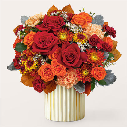 Merlot Bouquet with Ivory Vase – PAULINE'S BLOOMERS, Brunswick ME