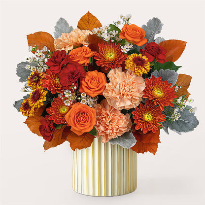 Merlot Bouquet with Ivory Vase – PAULINE'S BLOOMERS, Brunswick ME