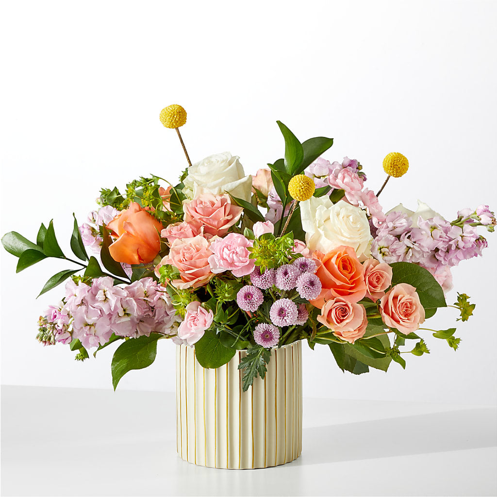 French Market Bouquet with Ivory Vase – PAULINE'S BLOOMERS, Brunswick ME