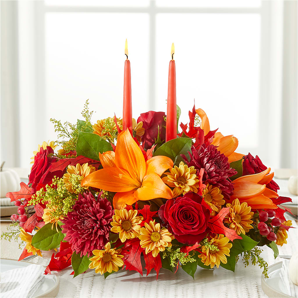 Autumn's Embrace Centerpiece – PAULINE'S BLOOMERS, Brunswick ME