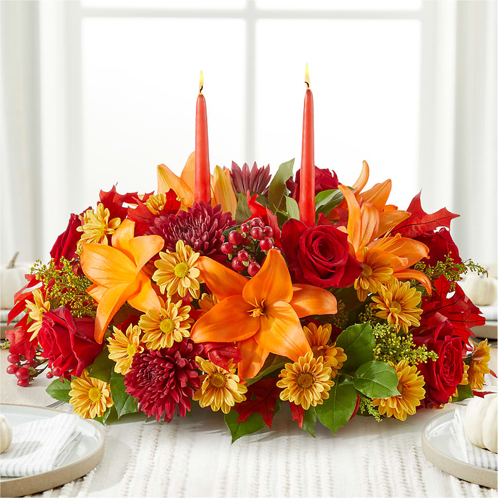 Autumn's Embrace Centerpiece – PAULINE'S BLOOMERS, Brunswick ME