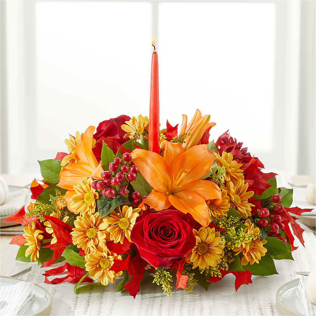 Autumn's Embrace Centerpiece – PAULINE'S BLOOMERS, Brunswick ME