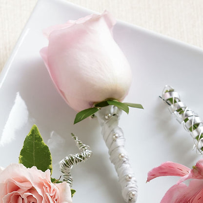 Pink Rose Boutonniere – PAULINE'S BLOOMERS, Brunswick ME