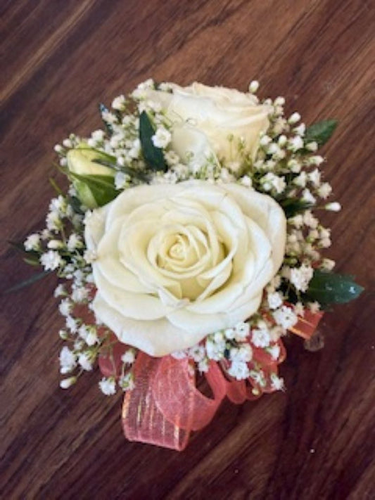 White Spray Rose Corsage